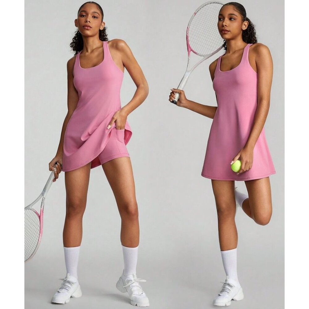 Glowmode Performance‎ Activewear Dress Peekaboo Shorts Womens S Pink Athletic